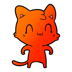 cartoon happy cat