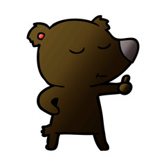 happy cartoon bear giving thumbs up