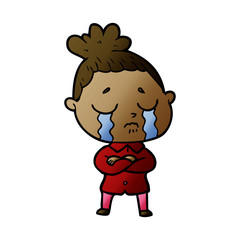 cartoon crying woman
