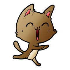 Obraz premium happy cartoon cat meowing