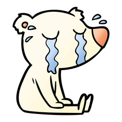 cartoon crying sitting polar bear