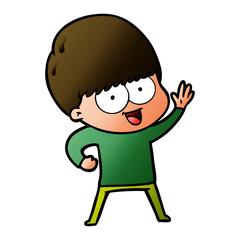happy cartoon boy