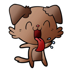 Obraz premium cartoon panting dog