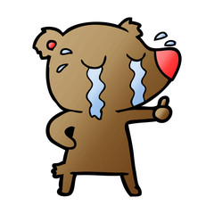cartoon crying bear