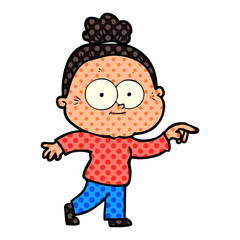 cartoon happy old woman