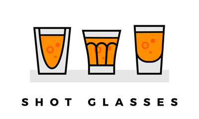 Set of Shot Glasses isolated on white background. eps 10