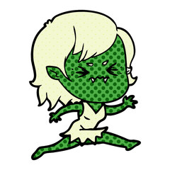 Fototapeta premium annoyed cartoon vampire girl
