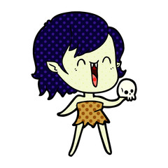 cute cartoon happy vampire girl