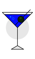 Martini Glass Vector illustration. Cocktail Glass Icon.