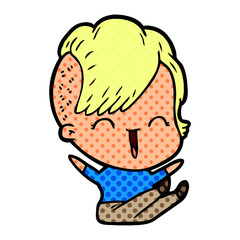 cartoon happy hipster girl