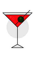 Martini Glass Vector illustration. Cocktail Glass Icon.