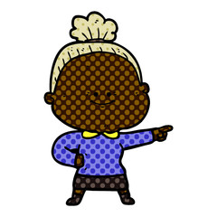 cartoon happy old woman