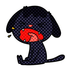 cute cartoon dog barking