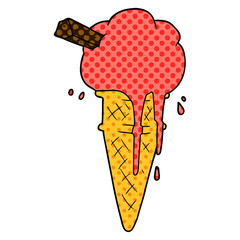 cartoon ice cream melting