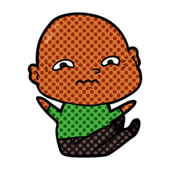 cartoon nervous man