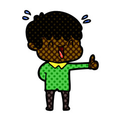 cartoon laughing boy