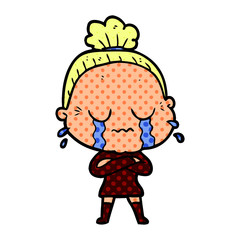 cartoon crying old lady