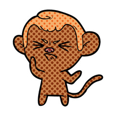 cartoon annoyed monkey