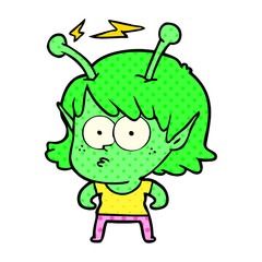 cartoon alien girl