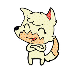 happy cartoon fox