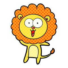 happy cartoon lion