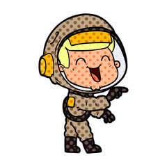 happy cartoon astronaut