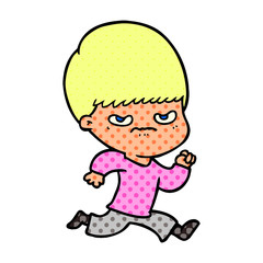 annoyed cartoon boy