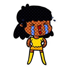cartoon woman crying