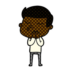 cartoon model guy pouting