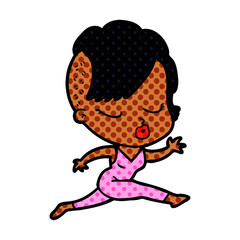 cartoon pretty hipster girl