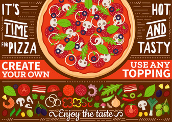 Vector pizza menu illustration