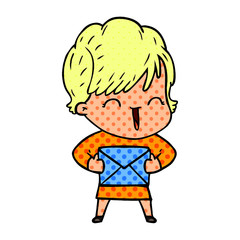 cartoon laughing woman