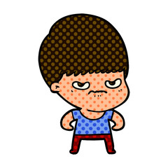 annoyed cartoon boy
