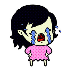 cartoon crying vampire girl