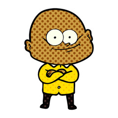 cartoon bald man staring