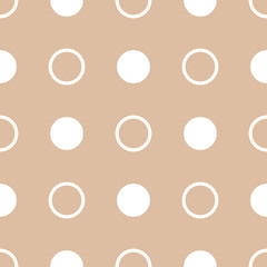 Beige and white geometric ornament. Seamless pattern