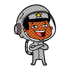cartoon laughing astronaut