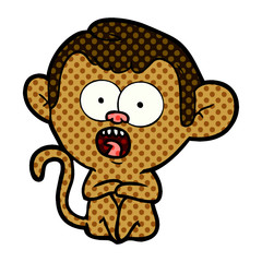 cartoon shocked monkey