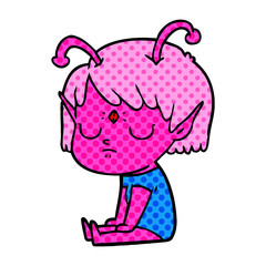cartoon alien girl