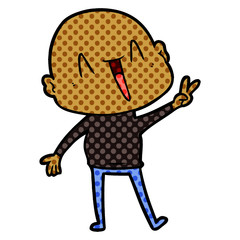 Obraz premium happy cartoon bald man