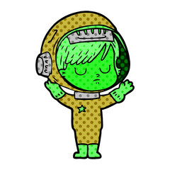 cartoon astronaut woman
