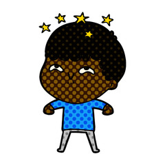 cartoon amazed boy