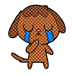 Fototapeta premium cute cartoon dog crying
