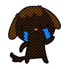cute cartoon dog crying