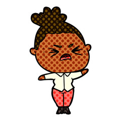 cartoon angry woman