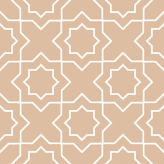 Beige and white geometric seamless pattern