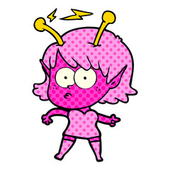 cartoon alien girl