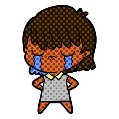 cartoon woman crying
