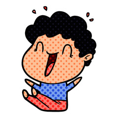 cartoon happy man