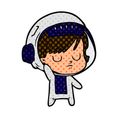 cartoon astronaut woman